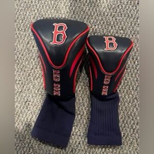 Boston Red Sox Driver & 3 Wood Golf Club Headcovers. Navy Blue & Red.